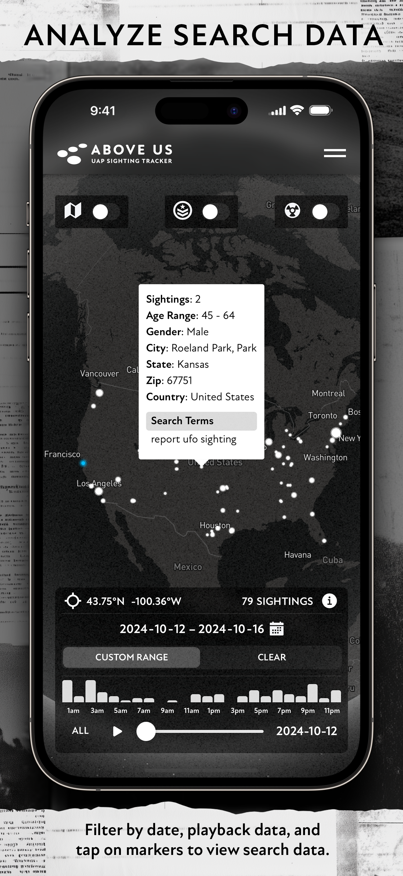 Above Us: UAP Sighting Tracker
