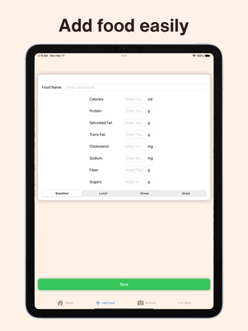 Calorie Counter・ iPad screenshot