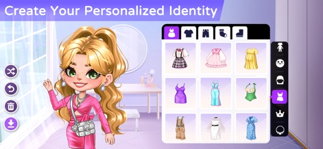 YoYa Time: Build, Share & Play - Os usuários podem personalizar seus avatares com um personagem personalizável, escolhendo entre diversas opções de vestuário e acessórios para expressar sua identidade.