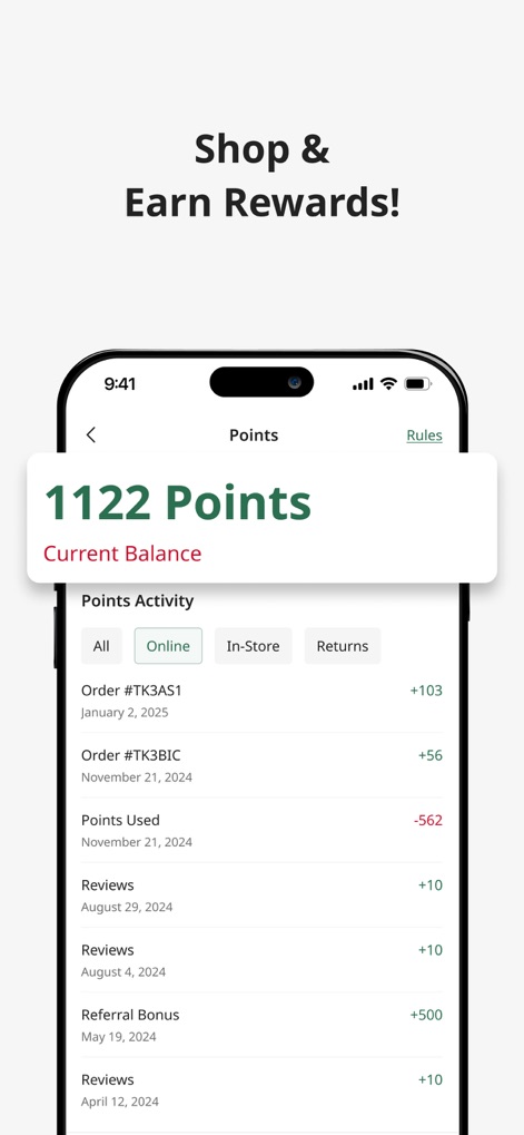 99 Ranch Market: Asian Grocery - Nutzer können ihren "aktuellen Punktestand" überprüfen und eine detaillierte "Aktivitätsliste" einsehen, die durch "Bestellungen" und "Bewertungen" gesammelte oder verwendete Punkte anzeigt.