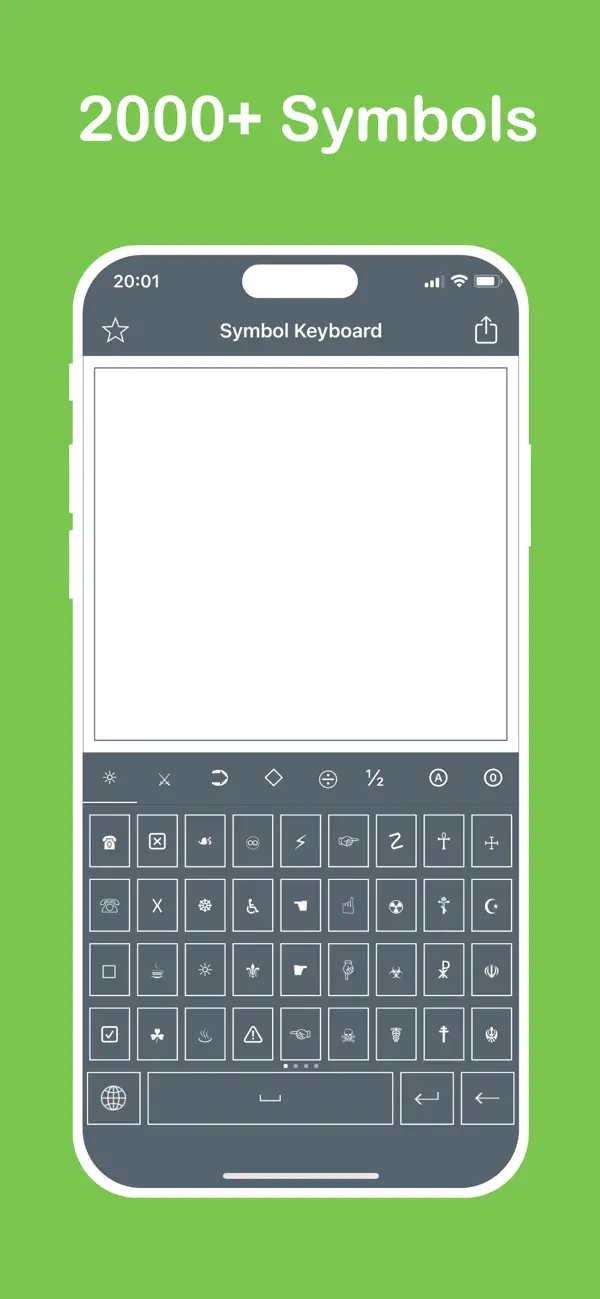 Screenshot #1 pour Symbol Keyboard - 2000+ Signs