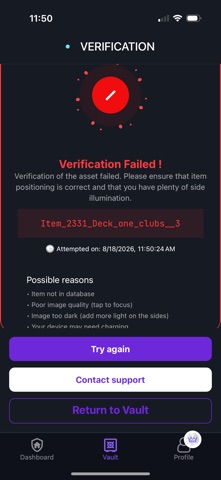 authenticated.ai Vault iPhone screenshot