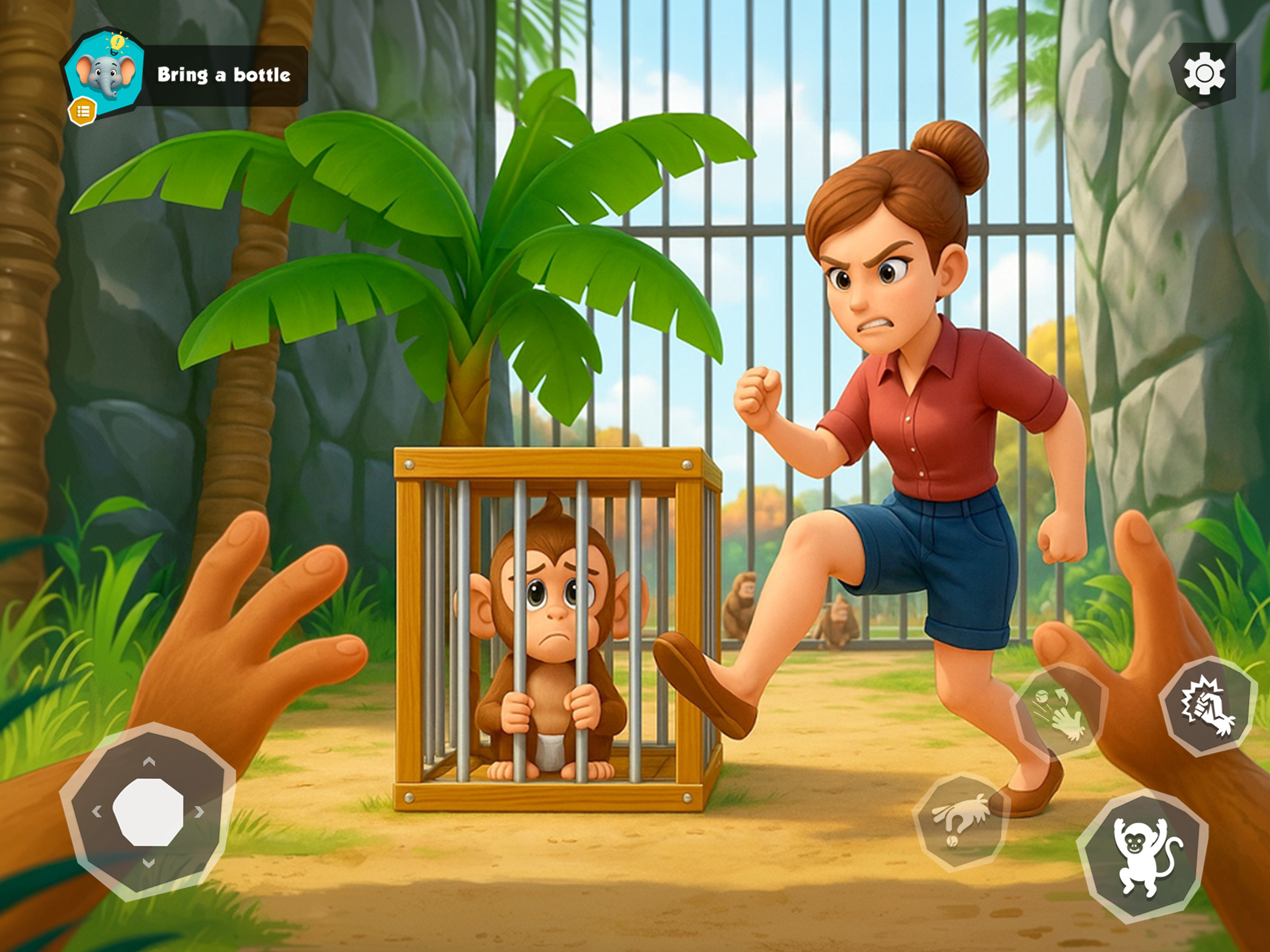 Monkey Inside Bars Life Game