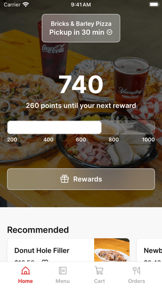 Bricks & Barley Pizza app screenshot