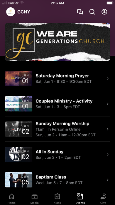 Generations Church NY Screenshot