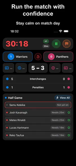 FiveO – Rugby Match Management screenshot 2