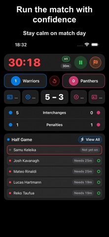 FiveO – Rugby Match Management screenshot