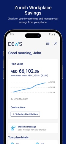 Zurich Workplace Savings app screenshot