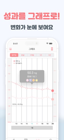 스마트 다이어트 - 지속하는 다이어트 체중기록 iPhone screenshot 6