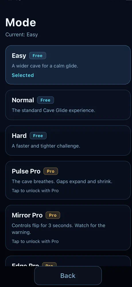 Cave Glide - ガラケーみたいなワンタップゲームアプリ screenshot 2