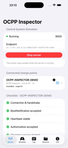 OCPP Inspector screenshot