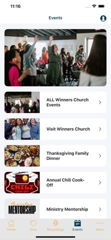 Winners Church OK app screenshot 2