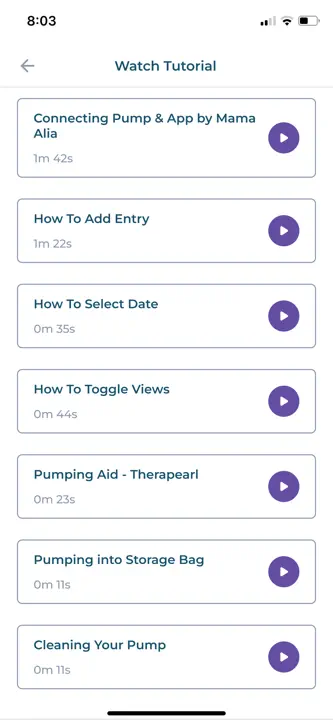Lansinoh Smartpump 2.0 App : capture d’écran 9 sur 10