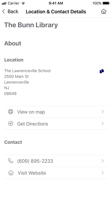 Bunn Library Screenshot