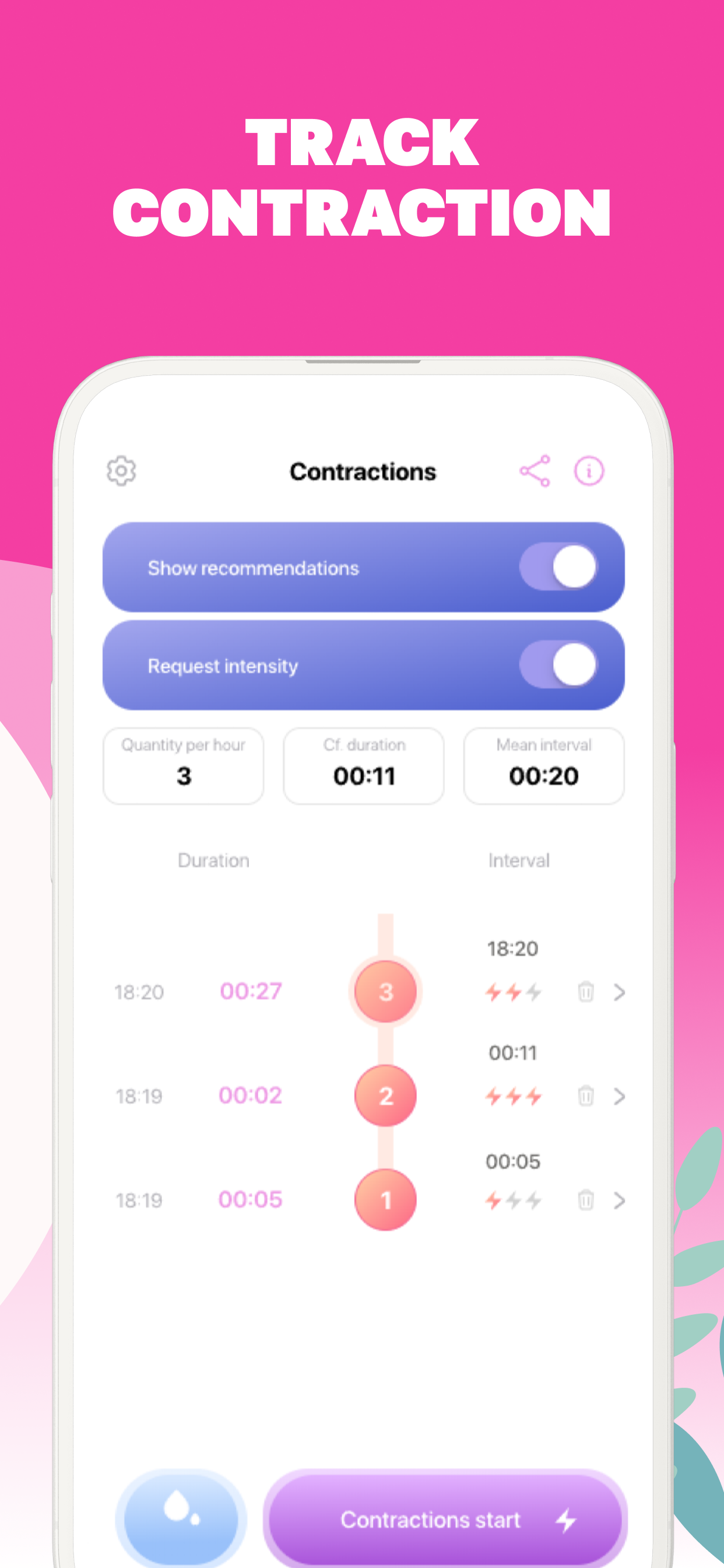 Contraction Timer－Tracker 9mo screenshot 2