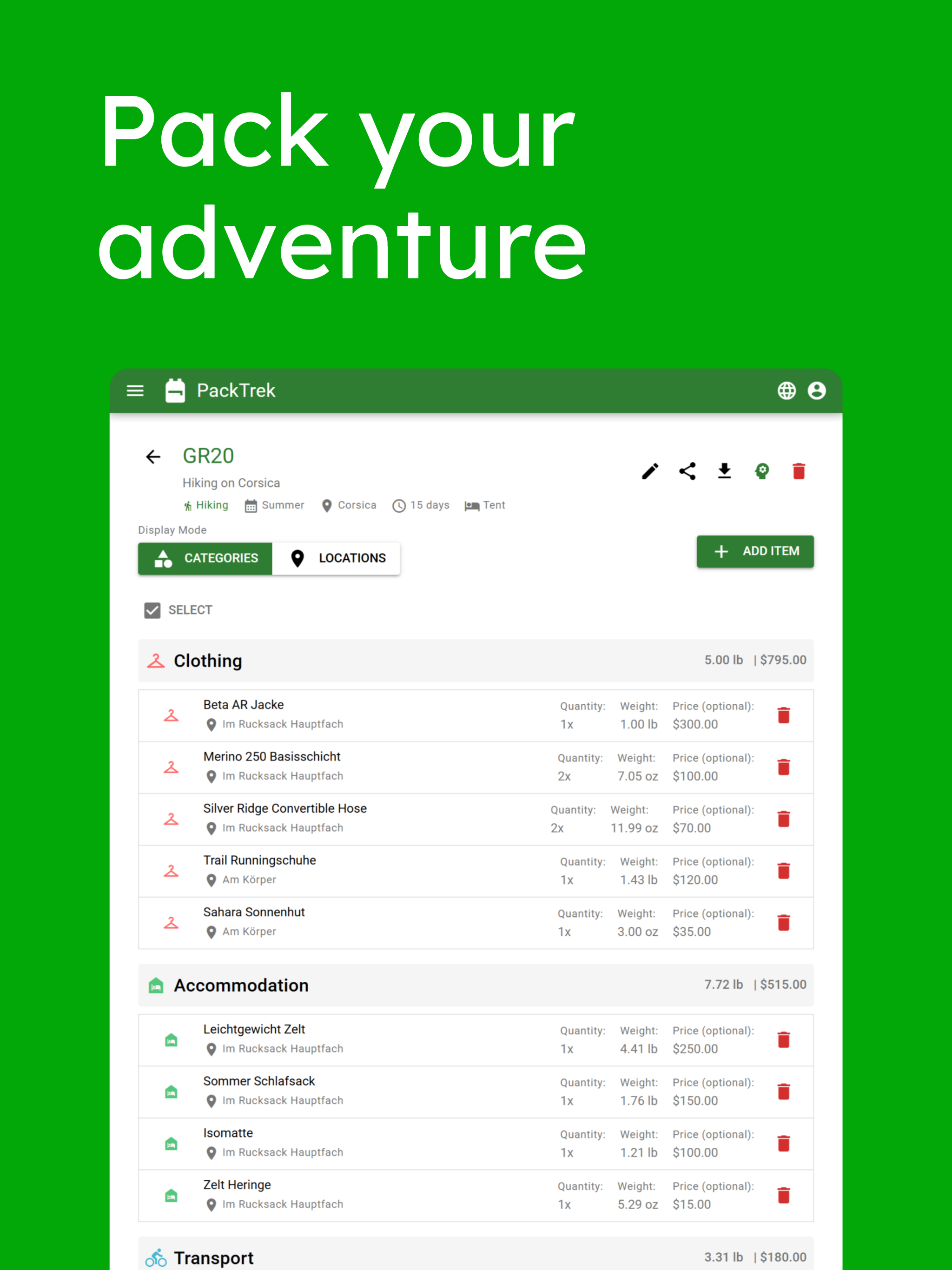 PackTrek screenshot 5