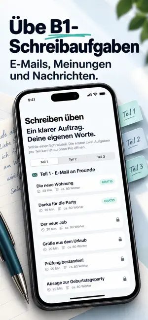 Learn German: B1 Writing Exam screenshot 3