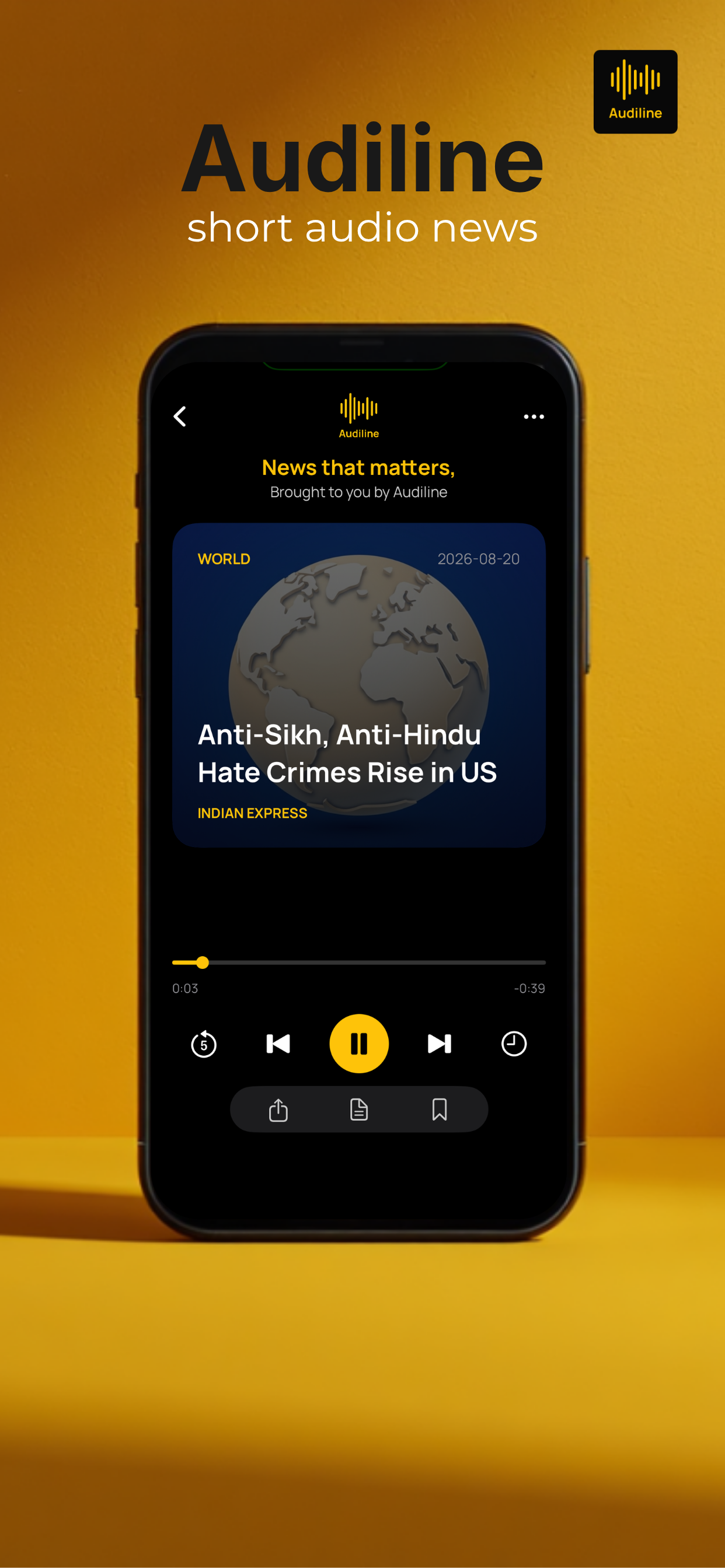 Audiline - Short Audio News screenshot 2