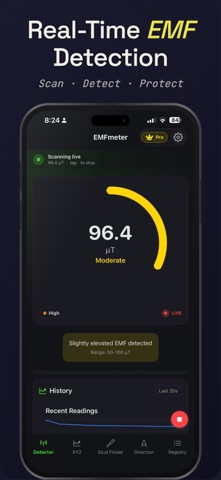 EMFMeter : Radiation Reader iPhone screenshot