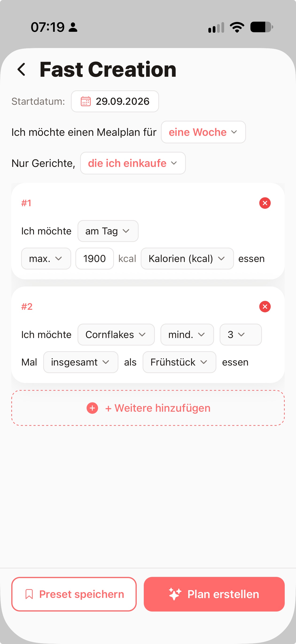 Screenshot 2 of Shuffya Mealplanner