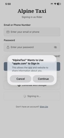Alpine Taxi Corp iPhone screenshot