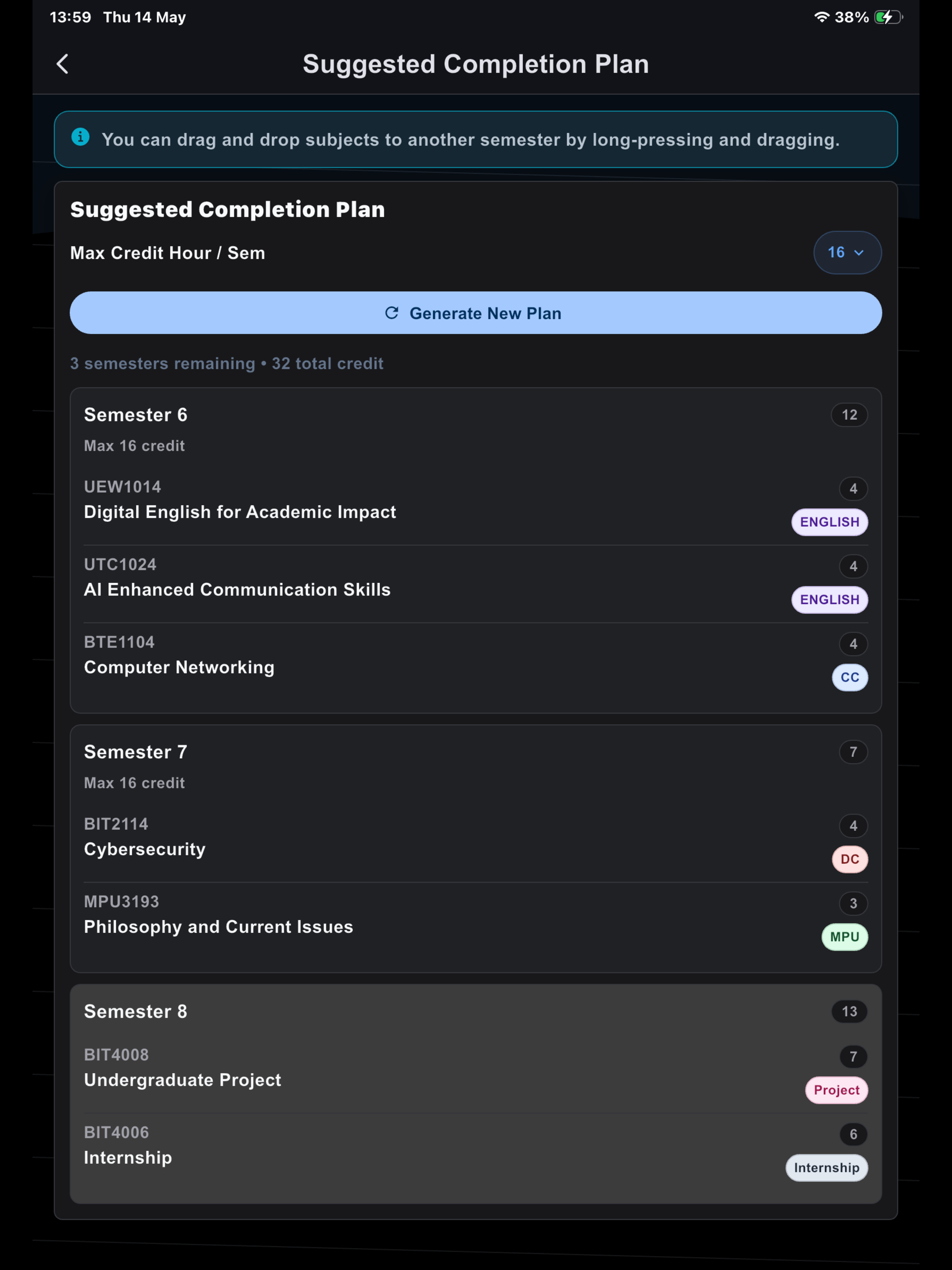 MUST Student Planner