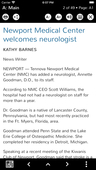 The Newport Plain Talk Screenshot