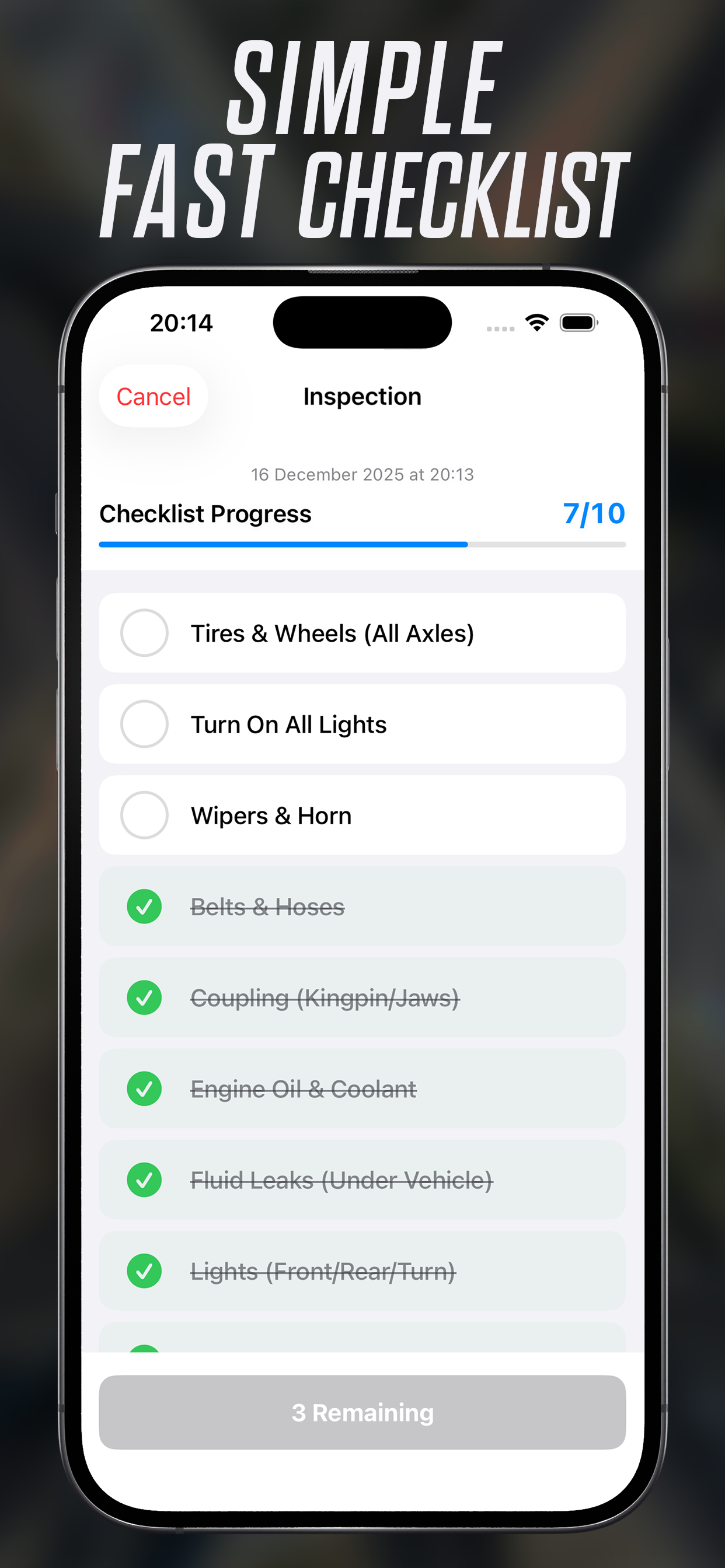 PTI Checklist: DOT Inspection screenshot 2