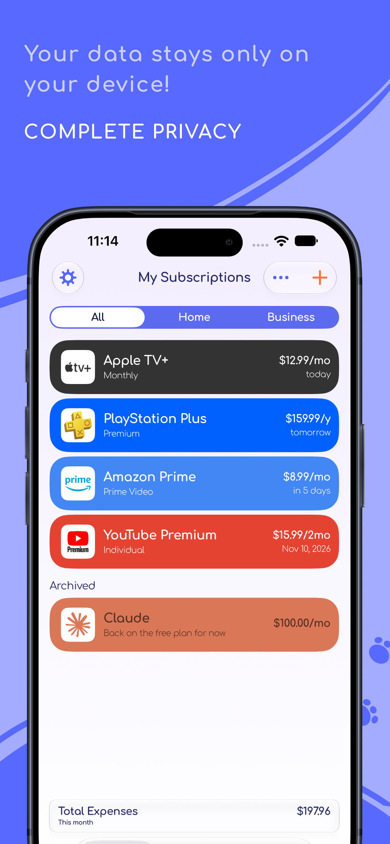 Plu - Subscriptions Tracker