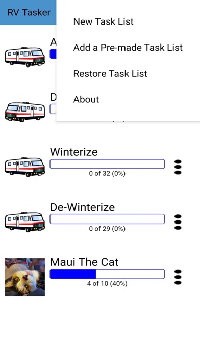 RV Tasker Easy Checklists Screenshot