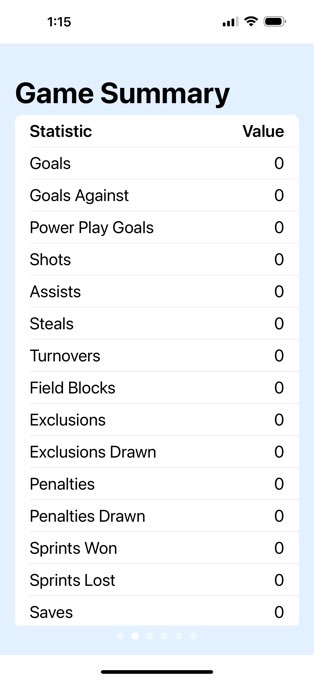 Water Polo Stats Tracker screenshot 4
