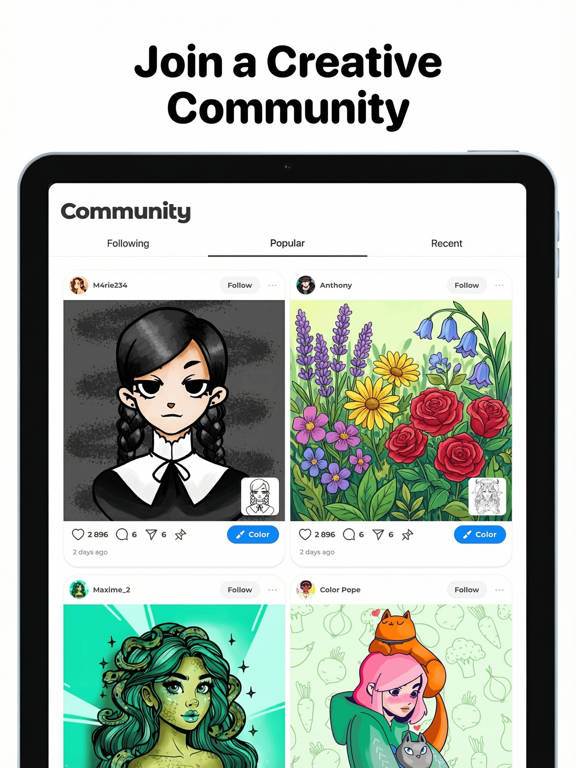 Color Pop: AI Coloring Book iPad screenshot