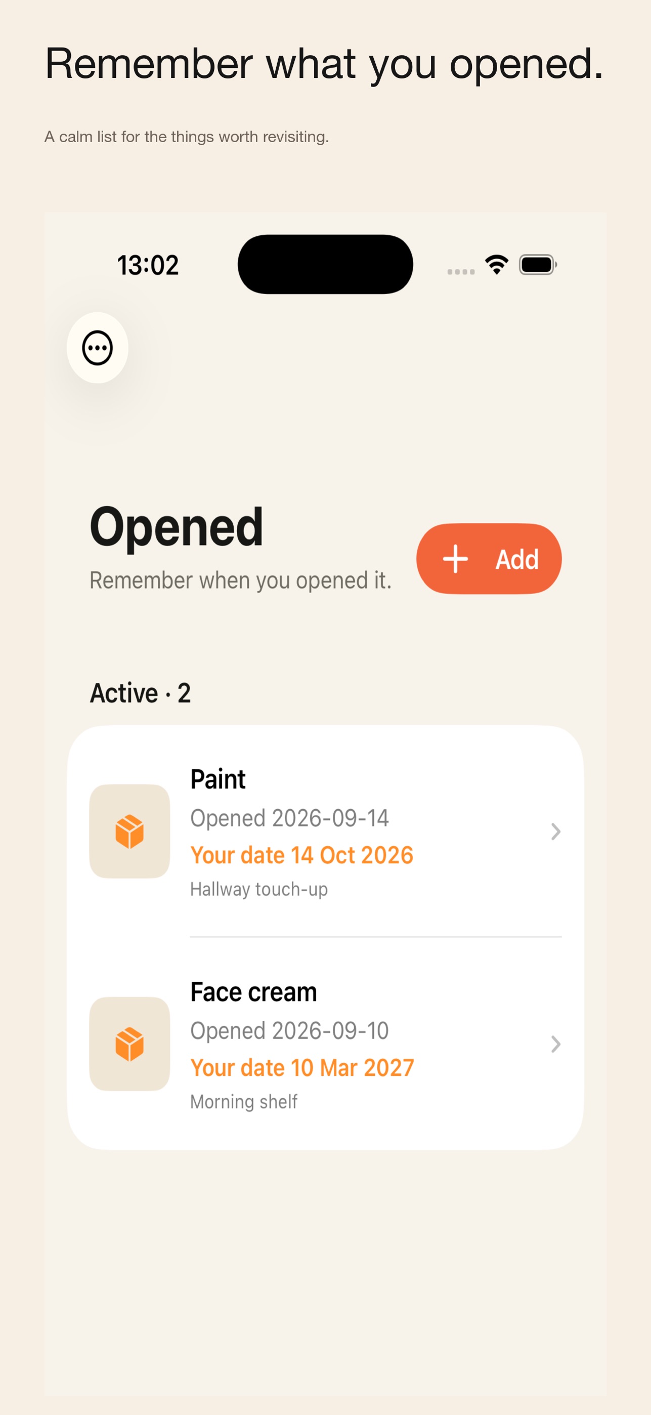 Screenshot 1 of Opened — Track Dates