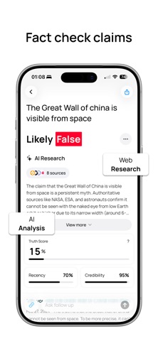 Truely - AI Fact Checker iPhone screenshot