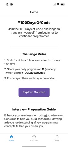 100DaysOfCode Screenshot 1 of 4