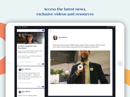 Live Well Hub by Overcoming MS iPad screenshot 2 - Health & Fitness app