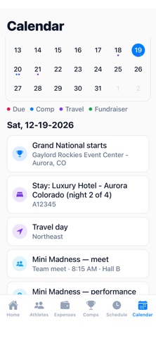 CheerPlanner iPhone screenshot