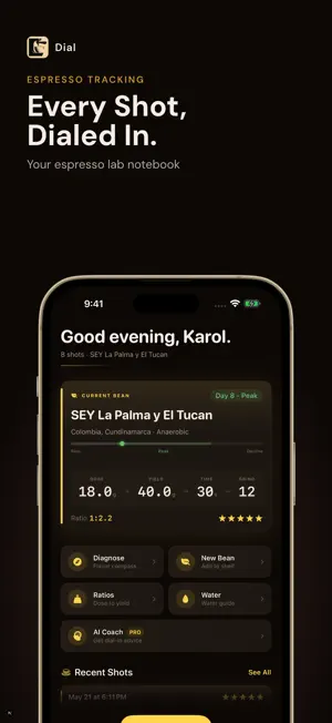 Espresso Shot Tracker - Dial screenshot 1