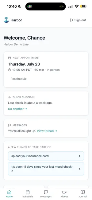 Harbor Patient Portal screenshot 1