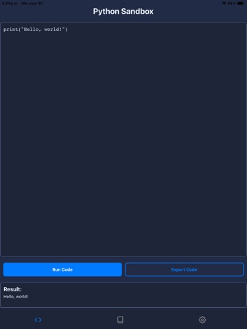 Python Sandbox iPad screenshot