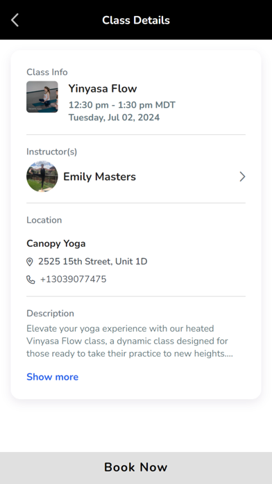 Canopy Yoga Screenshot
