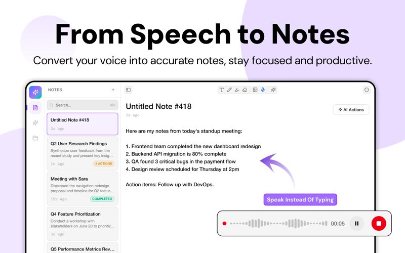 Notis : AI Note Taking App iPhone screenshot