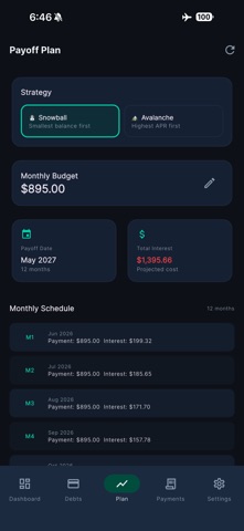 DebtSprint screenshot