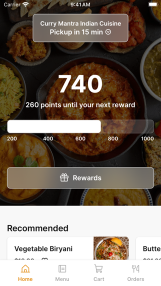 Curry Mantra Indian Cuisine app screenshot