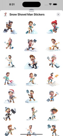 Snow Shovel Man Stickers screenshot