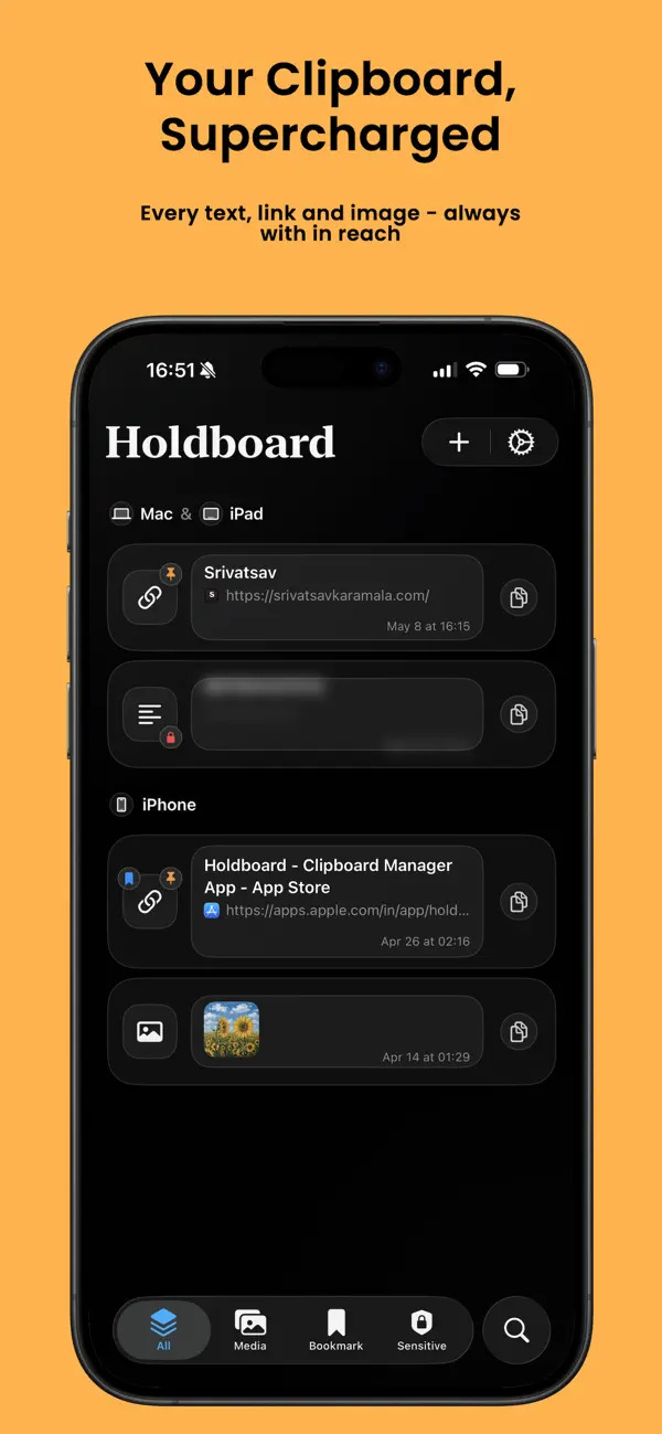 Screenshot #1 pour Holdboard - Clipboard Manager