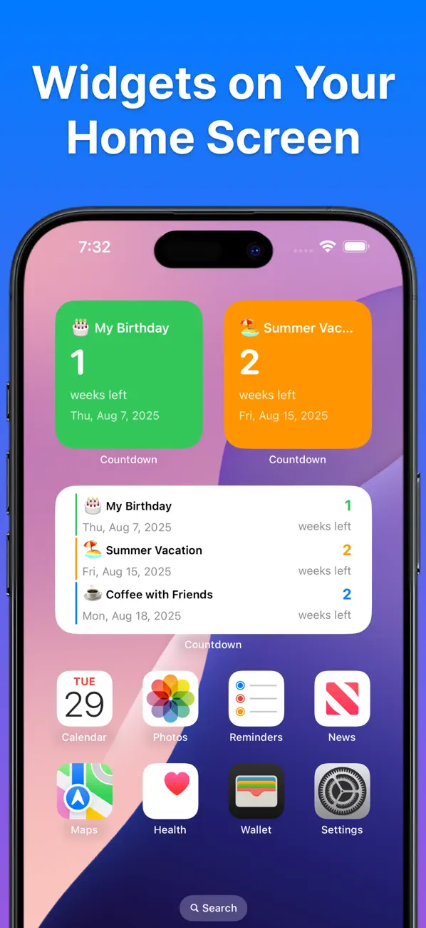 #3. Countdown Widget • (iOS) Podle: VPN Proxy Super