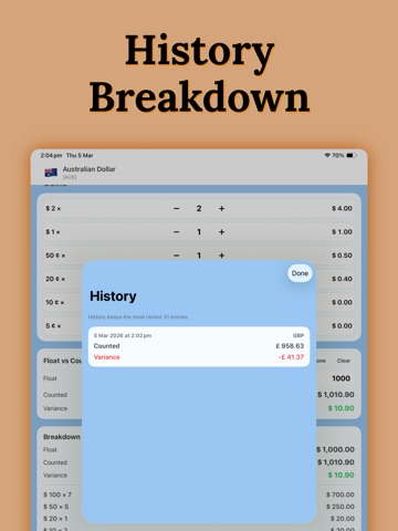 Count Cash Fast - TillBuddy iPad screenshot