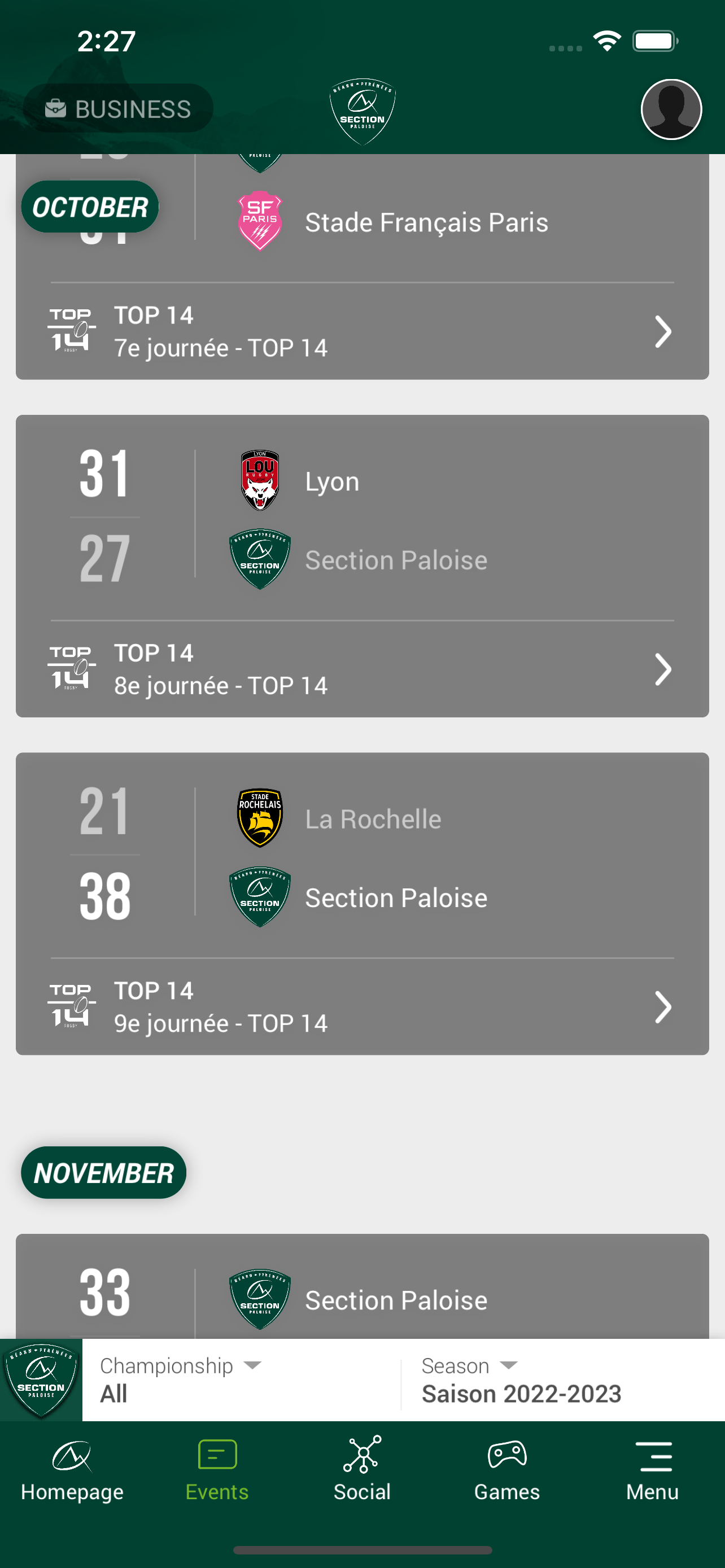 Section Paloise screenshot 2