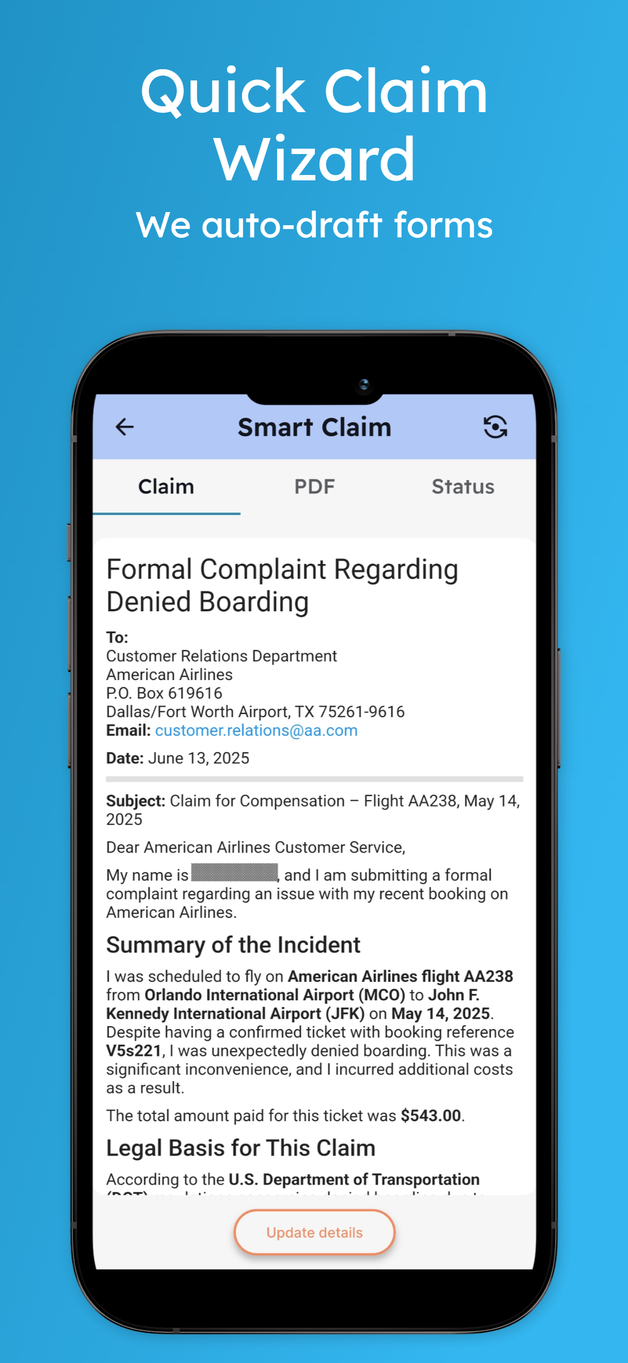 RefundMe AI travel claims